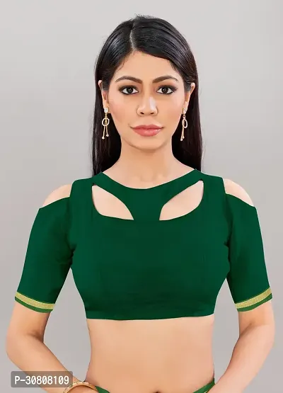 Stylish Green Georgette Saree With Blouse Piece For Women-thumb3