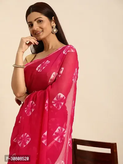 Stylish Pink Chiffon Saree With Blouse Piece For Women-thumb4