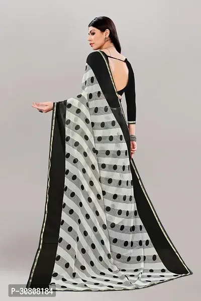 Stylish Grey Georgette Saree With Blouse Piece For Women-thumb2