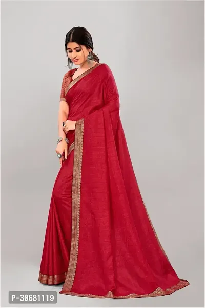 Stylish Maroon Silk Blend Saree With Blouse Piece For Women-thumb4