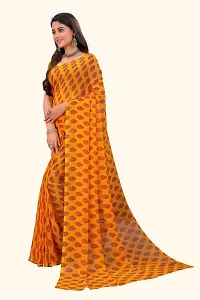 Stylish Mustard Georgette Saree With Blouse Piece For Women-thumb2