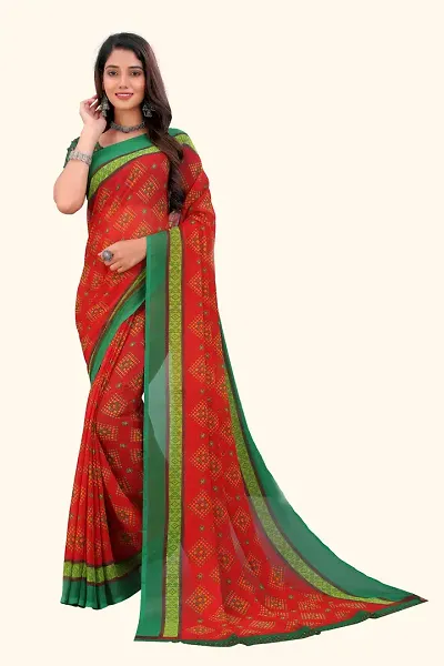 Glamorous Georgette Saree with Blouse piece 