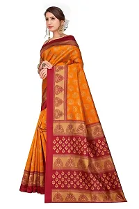 Beautiful Art Silk Printed Women Saree with Blouse Piece-thumb1