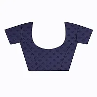 Stylish Navy Blue Chiffon Saree With Blouse Piece For Women-thumb3