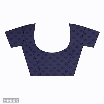 Stylish Navy Blue Chiffon Saree With Blouse Piece For Women-thumb4