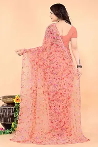 Stylish Pink Georgette Saree With Blouse Piece For Women-thumb1