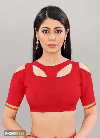 Stylish Red Georgette Saree With Blouse Piece For Women-thumb4