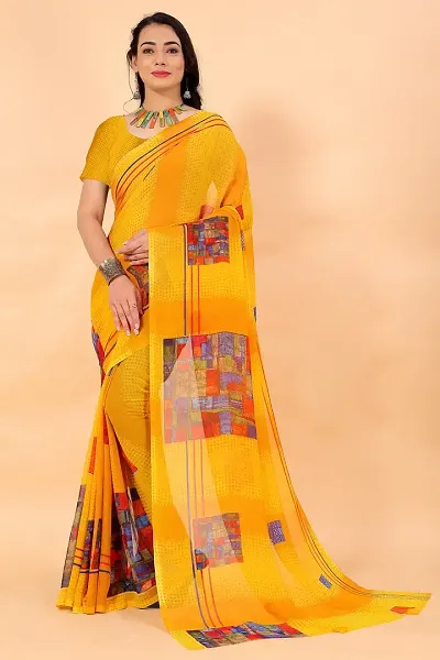 WOMANS SATIN PATTA SAREE WITH BLOUSE PIECE