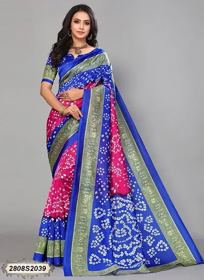 Stylish Art Silk Saree with Blouse piece For Women