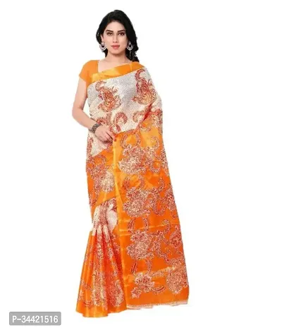 Beautiful Art Silk Printed Women Saree with Blouse Piece-thumb0