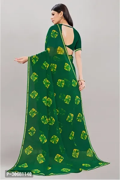 Stylish Green Georgette Saree With Blouse Piece For Women-thumb2