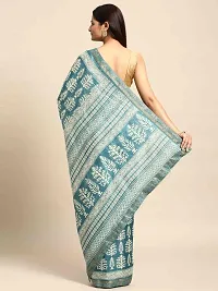 Stylish Teal Georgette Saree With Blouse Piece For Women-thumb1