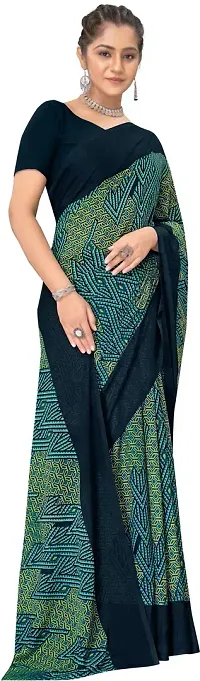 Stylish Green Georgette Saree With Blouse Piece For Women-thumb3