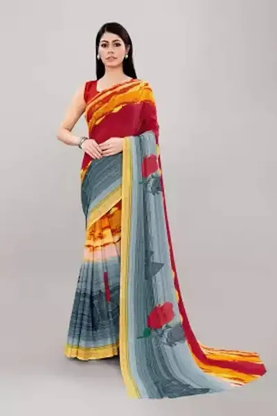 Todaydeal Women Georgette Foil Saree With Unstithed Blouse(Fl-Georgette73, Free Size)