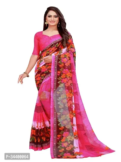 Stylish Multicoloured Georgette Saree With Blouse Piece For Women Pack Of 2-thumb4