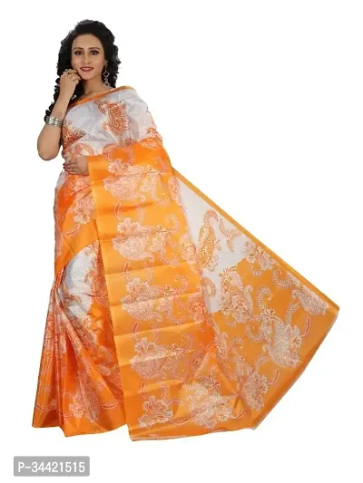 Beautiful Art Silk Printed Women Saree with Blouse Piece-thumb0