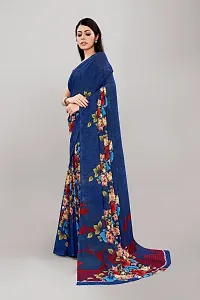 Stylish Blue Georgette Saree With Blouse Piece For Women-thumb2