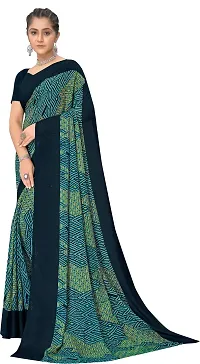 Stylish Green Georgette Saree With Blouse Piece For Women-thumb2