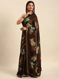 Stylish Brown Chiffon Saree With Blouse Piece For Women-thumb2