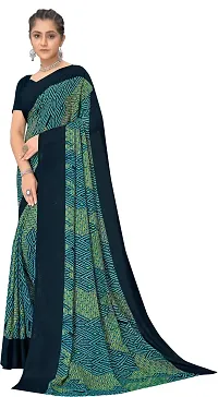 Stylish Blue Georgette Saree With Blouse Piece For Women-thumb2