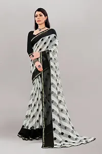 Stylish Grey Georgette Saree With Blouse Piece For Women-thumb2