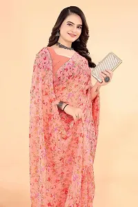 Stylish Pink Georgette Saree With Blouse Piece For Women-thumb4