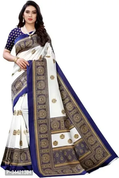 Beautiful Art Silk Printed Women Saree with Blouse Piece