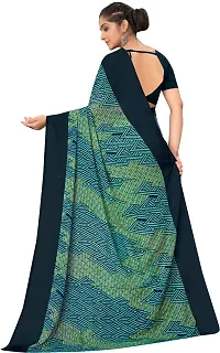 Stylish Blue Georgette Saree With Blouse Piece For Women-thumb1