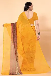 Stylish Yellow Georgette Saree Without Blouse Piece For Women-thumb1