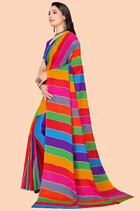 Stylish Multicoloured Georgette Saree With Blouse Piece For Women-thumb2