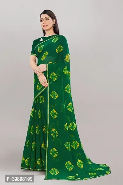 Stylish Green Georgette Saree With Blouse Piece For Women-thumb4