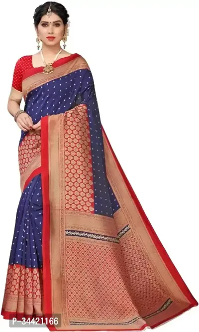 Beautiful Art Silk Printed Women Saree with Blouse Piece-thumb0