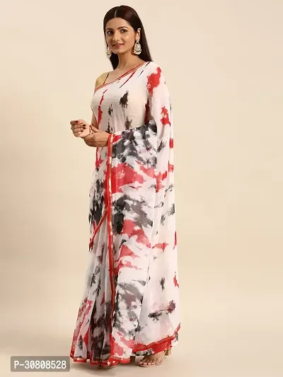 Stylish Pink Chiffon Saree With Blouse Piece For Women-thumb2