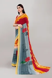 Stylish Multicoloured Georgette Saree With Blouse Piece For Women-thumb2