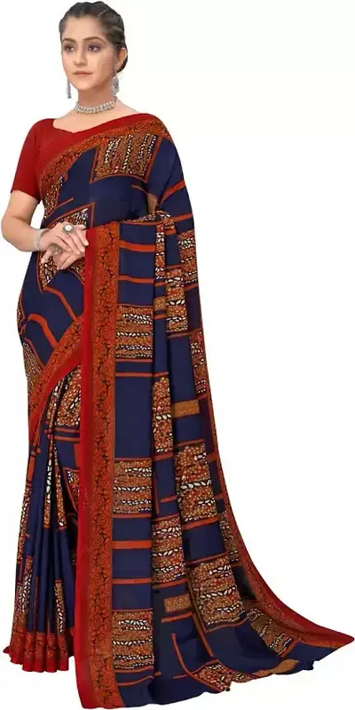 Stylish Georgette Saree with Blouse piece For Women