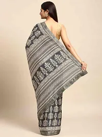 Stylish Grey Georgette Saree With Blouse Piece For Women-thumb1