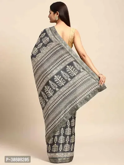 Stylish Grey Georgette Saree With Blouse Piece For Women-thumb2