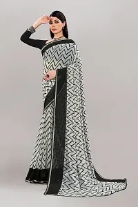 Stylish Grey Georgette Saree With Blouse Piece For Women-thumb2