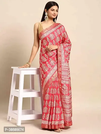 Stylish Red Georgette Saree With Blouse Piece For Women