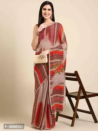 Stylish Multicoloured Georgette Saree With Blouse Piece For Women