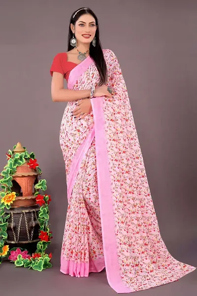 Glamorous Georgette Saree without Blouse piece 