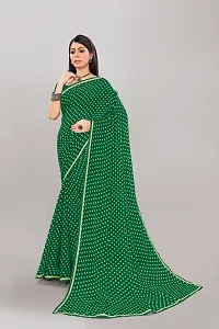 Stylish Green Georgette Saree With Blouse Piece For Women-thumb2