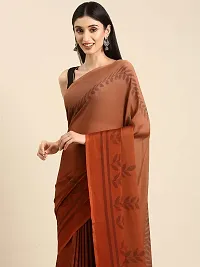 Stylish Brown Georgette Saree With Blouse Piece For Women-thumb2