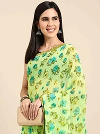 Stylish Green Georgette Saree With Blouse Piece For Women-thumb1