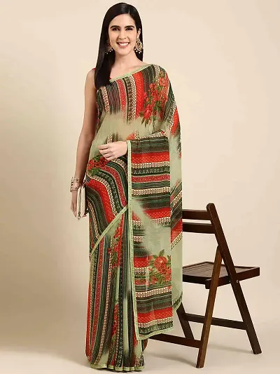 Stylish Georgette Saree with Blouse piece For Women