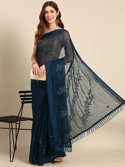 Glamorous Chiffon Saree with Blouse piece