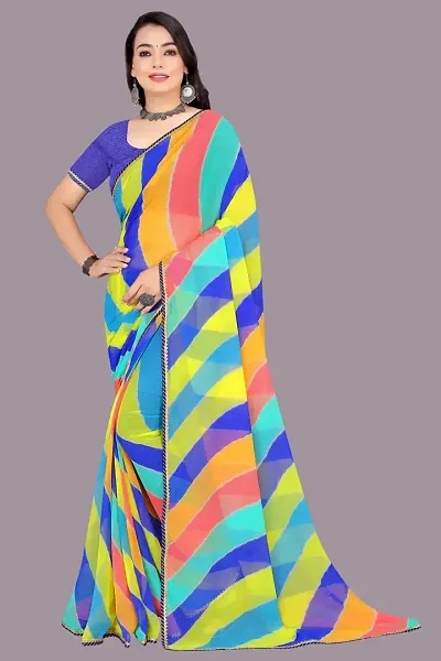 Best Selling Chiffon Saree with Blouse piece 