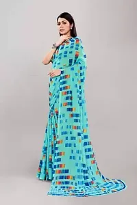 Stylish Blue Georgette Saree With Blouse Piece For Women-thumb2