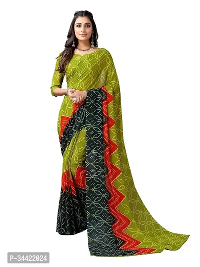 Beautiful Georgette Printed Women Saree with Blouse Piece