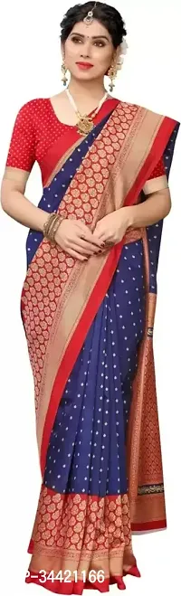 Beautiful Art Silk Printed Women Saree with Blouse Piece-thumb2